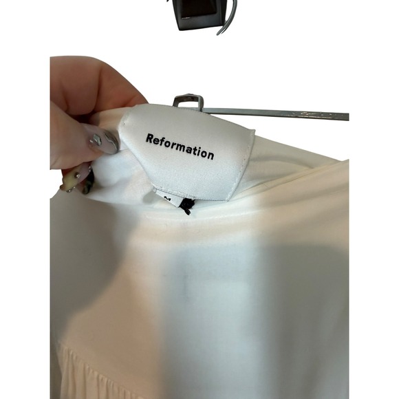 NWT Reformation Aura Skirt Ivory White Eyelet Embroidery Maxi Skirt Medium - Picture 5 of 9
